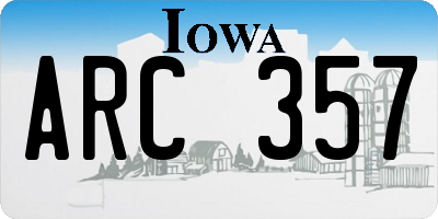 IA license plate ARC357