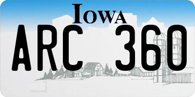 IA license plate ARC360