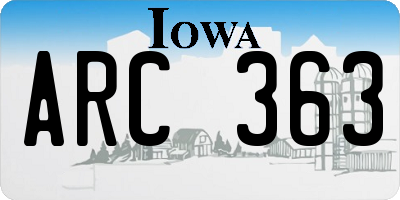 IA license plate ARC363