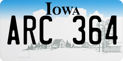 IA license plate ARC364