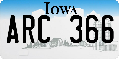 IA license plate ARC366