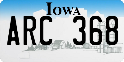 IA license plate ARC368