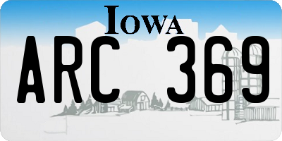 IA license plate ARC369