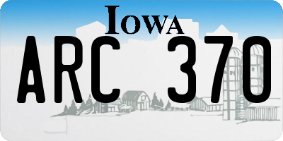 IA license plate ARC370