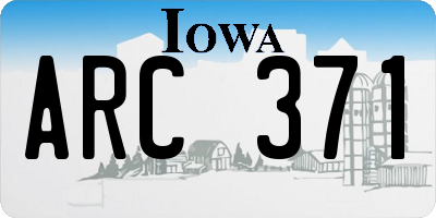 IA license plate ARC371
