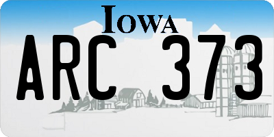 IA license plate ARC373