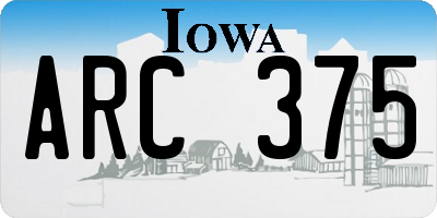 IA license plate ARC375