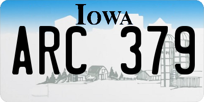 IA license plate ARC379