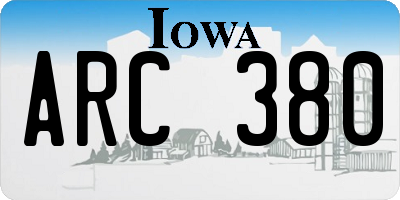 IA license plate ARC380
