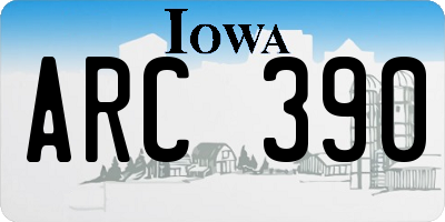 IA license plate ARC390