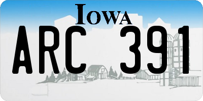 IA license plate ARC391