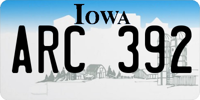 IA license plate ARC392
