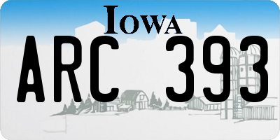 IA license plate ARC393