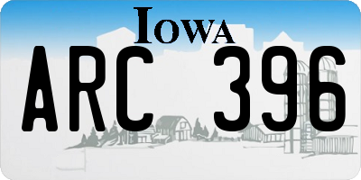 IA license plate ARC396