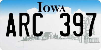 IA license plate ARC397