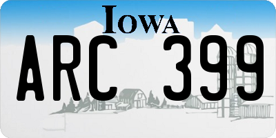IA license plate ARC399