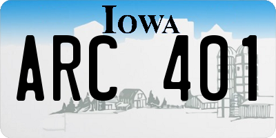 IA license plate ARC401