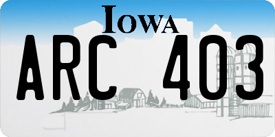 IA license plate ARC403