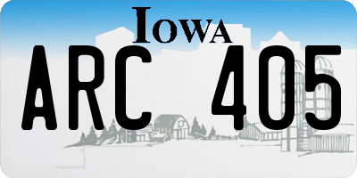 IA license plate ARC405
