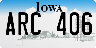 IA license plate ARC406