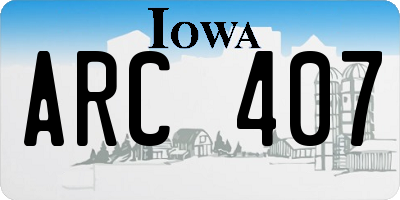 IA license plate ARC407