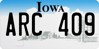 IA license plate ARC409