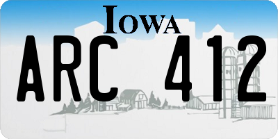 IA license plate ARC412