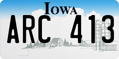 IA license plate ARC413
