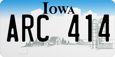 IA license plate ARC414