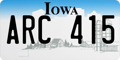 IA license plate ARC415