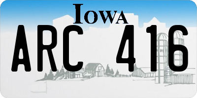 IA license plate ARC416
