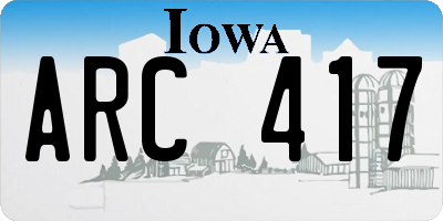 IA license plate ARC417