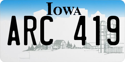 IA license plate ARC419