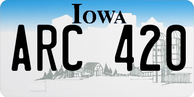 IA license plate ARC420