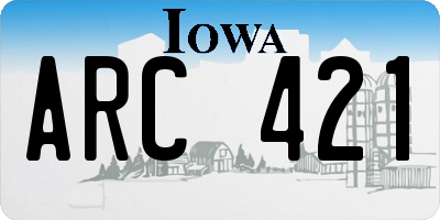 IA license plate ARC421