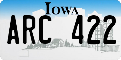 IA license plate ARC422
