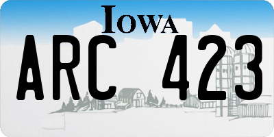 IA license plate ARC423