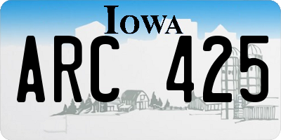 IA license plate ARC425