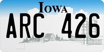 IA license plate ARC426