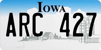 IA license plate ARC427