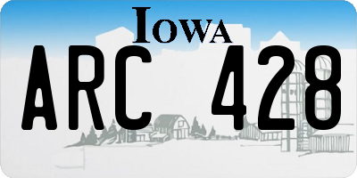 IA license plate ARC428