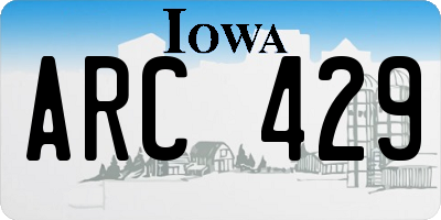 IA license plate ARC429