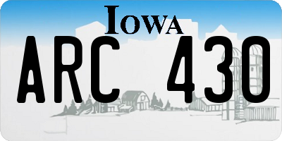 IA license plate ARC430