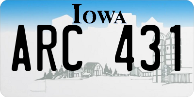 IA license plate ARC431