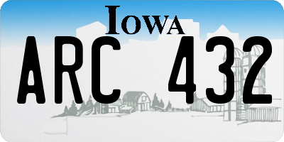 IA license plate ARC432