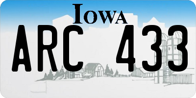 IA license plate ARC433