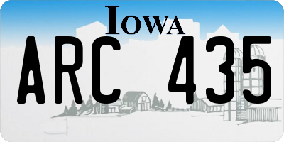 IA license plate ARC435