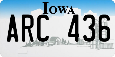 IA license plate ARC436