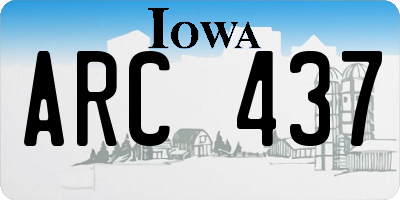 IA license plate ARC437