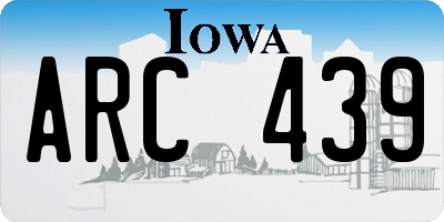 IA license plate ARC439